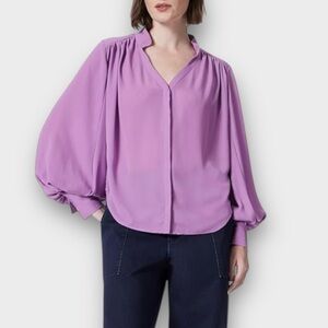 DEE OCLEPPO Women's Violet Jane Long Sleeve Button Front Blouse XL